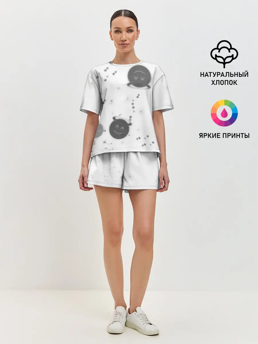 Женская пижама с шортами / Смайл