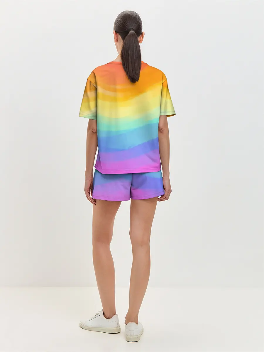 Женская пижама с шортами / РАДУЖНЫЕ ВОЛНЫ | RAINBOW WAVES