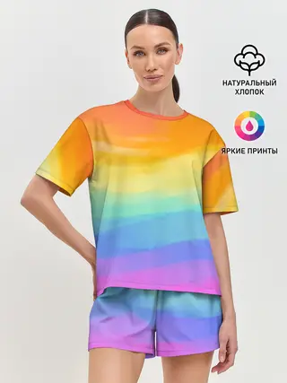 Женская пижама с шортами / РАДУЖНЫЕ ВОЛНЫ | RAINBOW WAVES