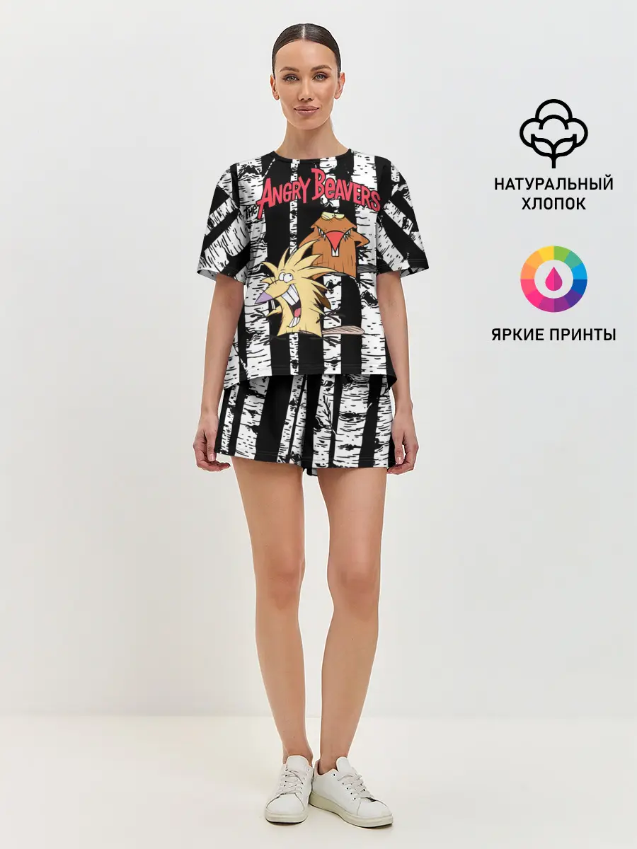 Женская пижама с шортами / Крутые Бобры