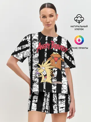 Женская пижама с шортами / Крутые Бобры