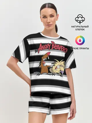 Женская пижама с шортами / Крутые Бобры