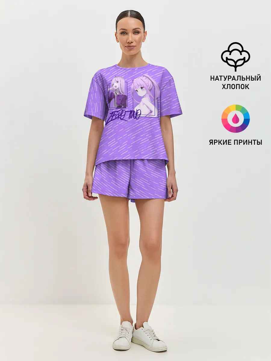 Женская пижама с шортами / Zero Two в прямоугольнике