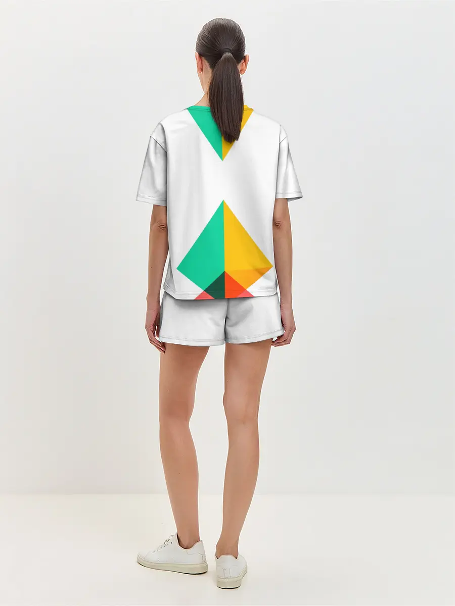 Женская пижама с шортами / Треугольники