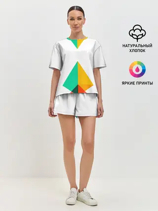 Женская пижама с шортами / Треугольники