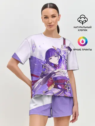 Женская пижама с шортами / Raiden Shogun | Genshin Impact