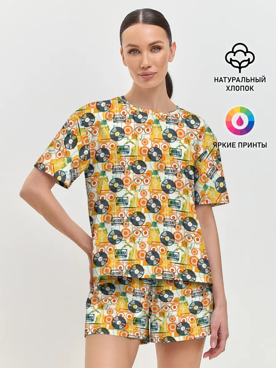 Женская пижама с шортами / Музыка
