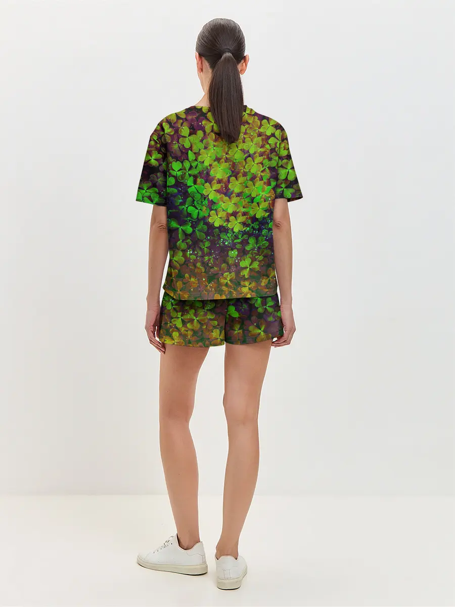 Женская пижама с шортами / Четырехлистный Клевер