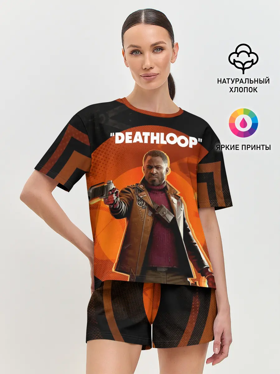 Женская пижама с шортами / Кольт на фоне Джулианны