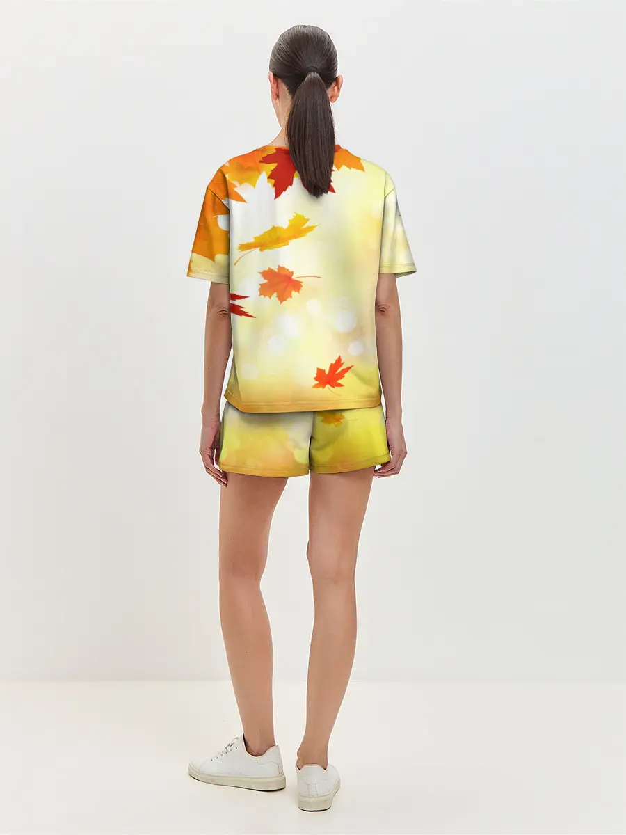 Женская пижама с шортами / ПАДАЮЩИЙ КЛЕН | ОСЕННЯЯ