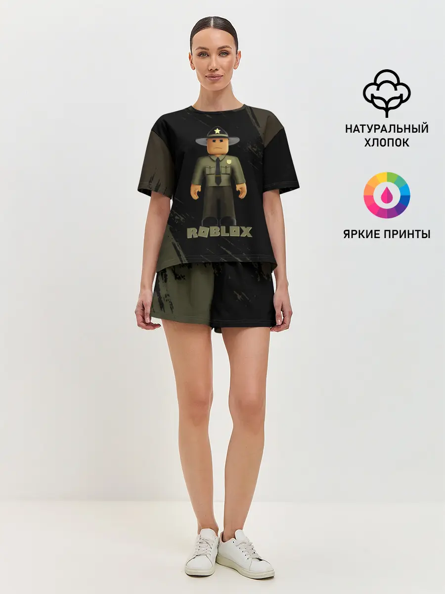 Женская пижама с шортами / ШЕРИФ | РОБЛОКС