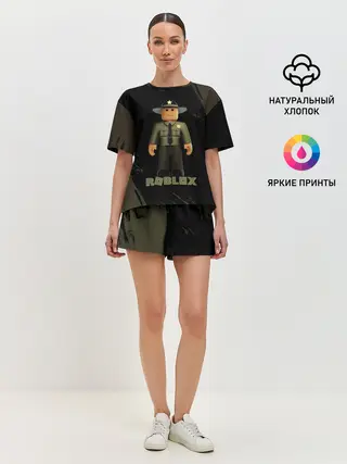 Женская пижама с шортами / ШЕРИФ | РОБЛОКС