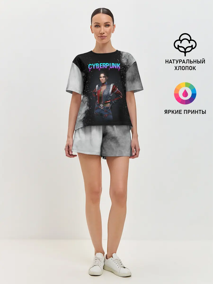 Женская пижама с шортами / Панам Палмер | КИБЕРПАНК 2077