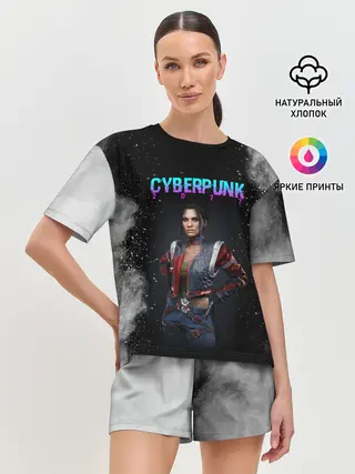 Женская пижама с шортами / Панам Палмер | КИБЕРПАНК 2077