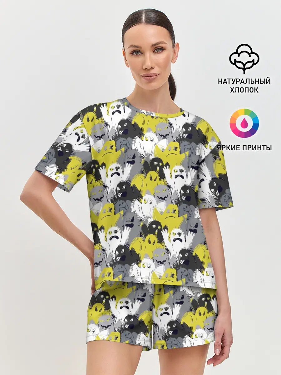 Женская пижама с шортами / Привидения