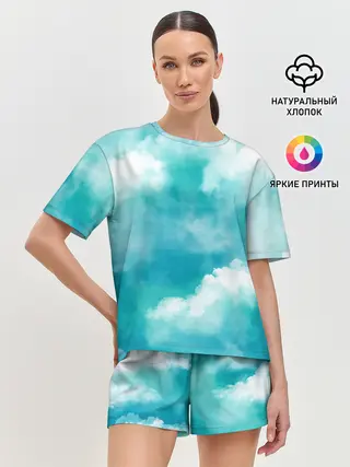 Женская пижама с шортами / Голубое Небо | Blue Sky