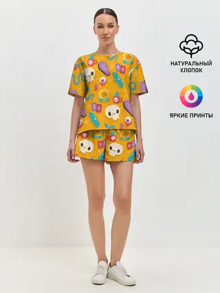 Женская пижама с шортами / Весенний Хэллоуин