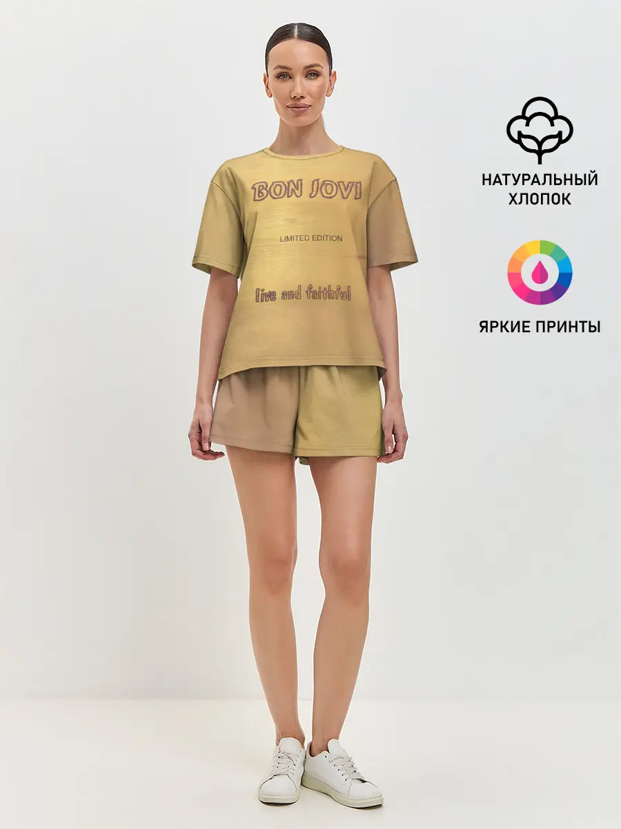 Женская пижама с шортами / Live and Faithful - Bon Jovi