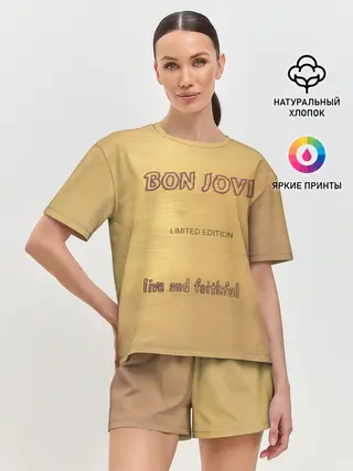 Женская пижама с шортами / Live and Faithful - Bon Jovi