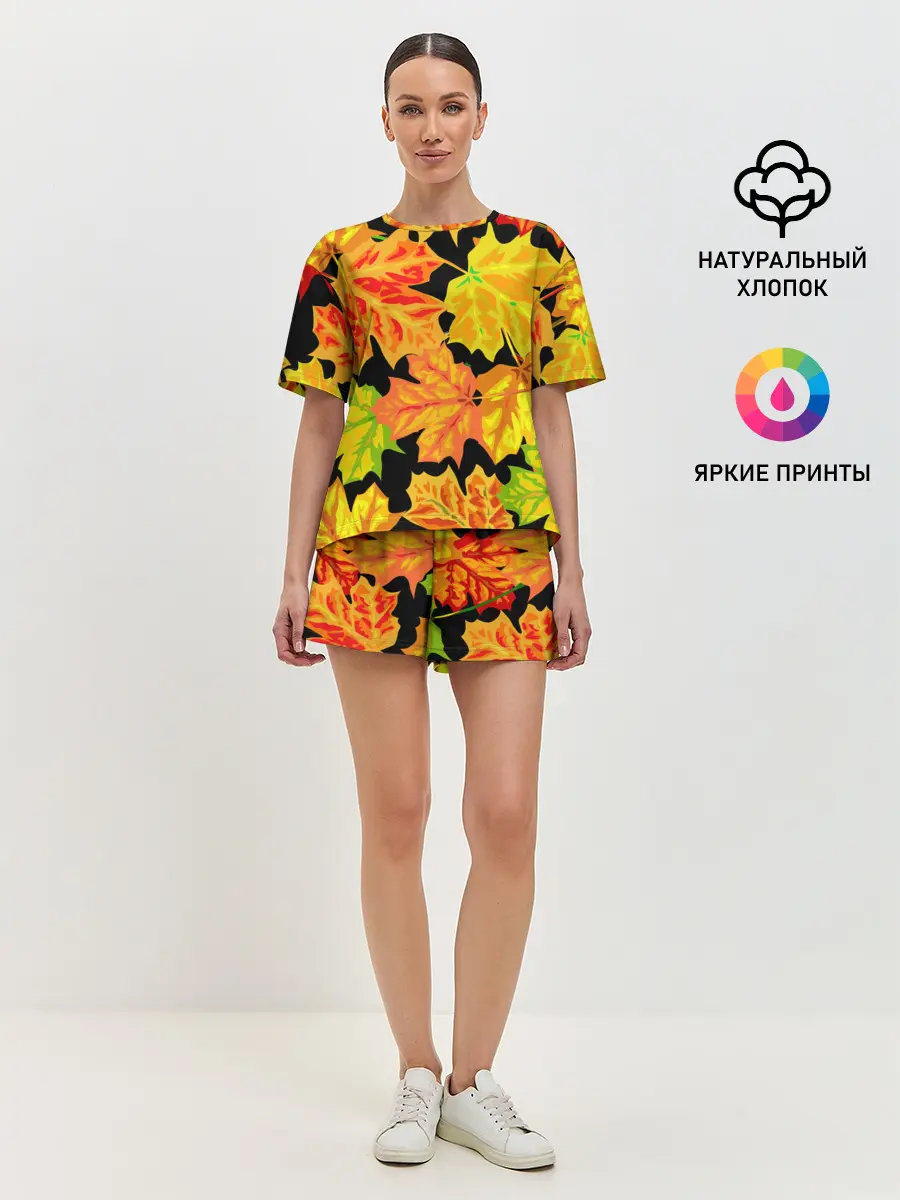 Женская пижама с шортами / LEAF FALL / AUTUMN