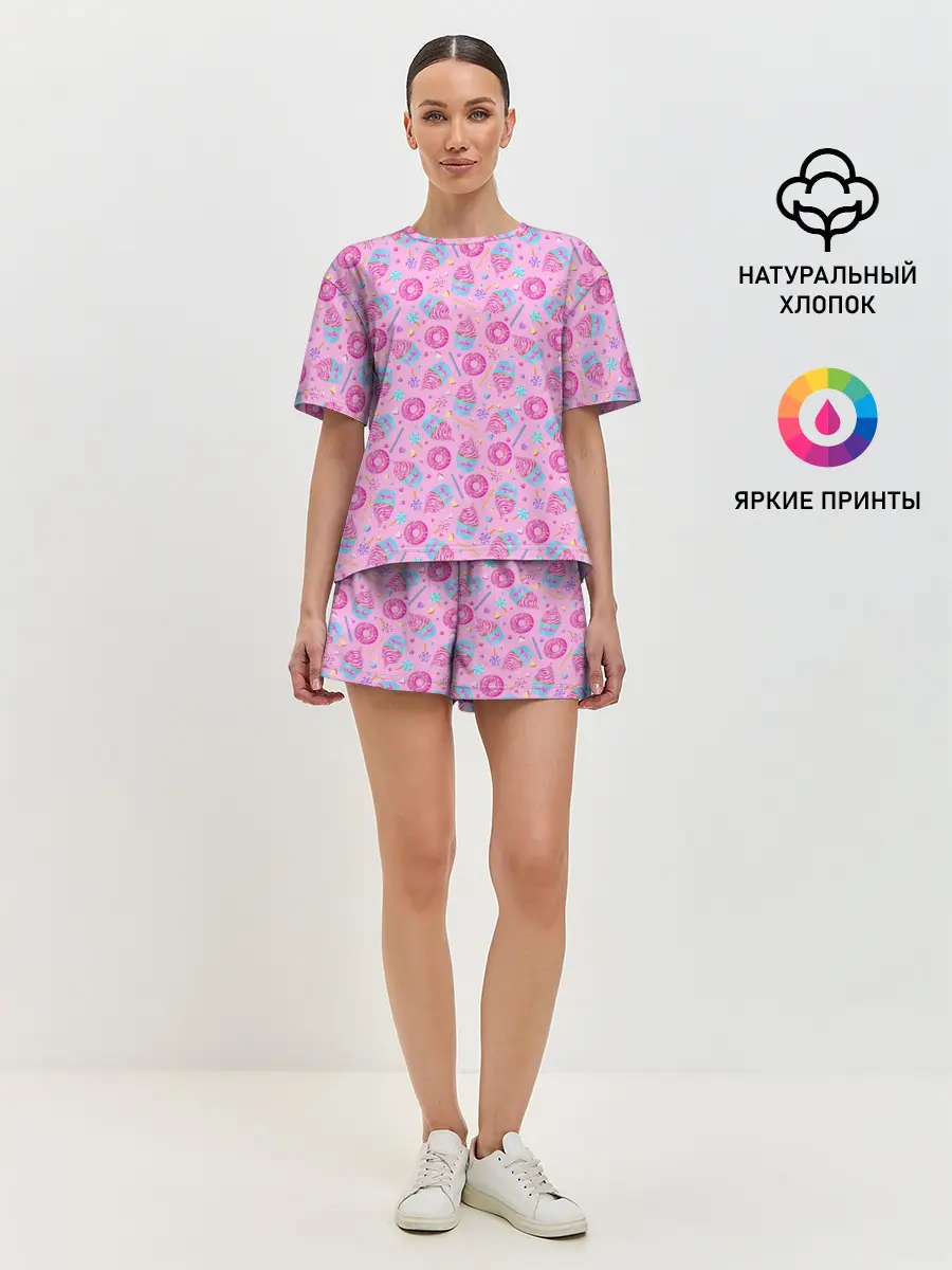 Женская пижама с шортами / Сласти
