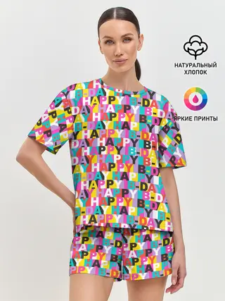 Женская пижама с шортами / Happy Birthday