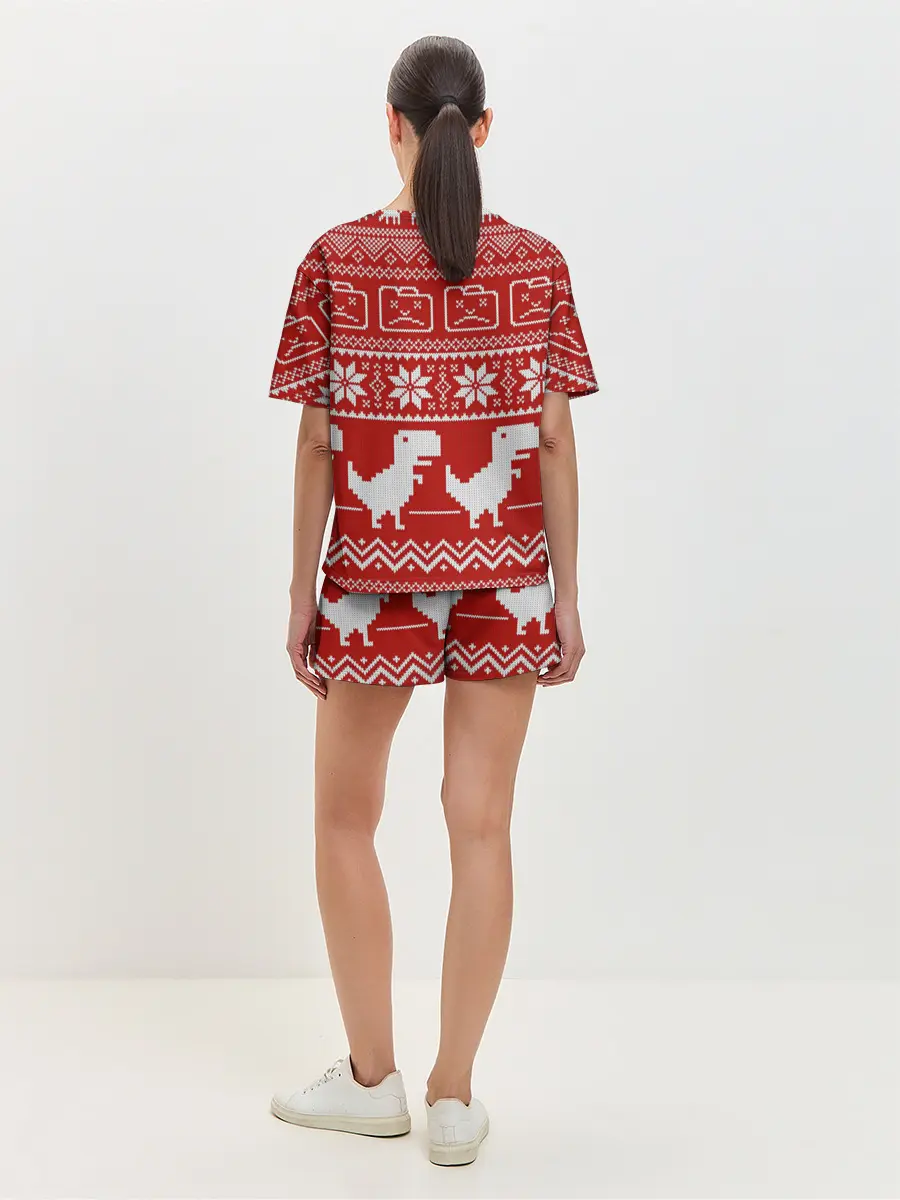 Женская пижама с шортами / Новогодний гугл