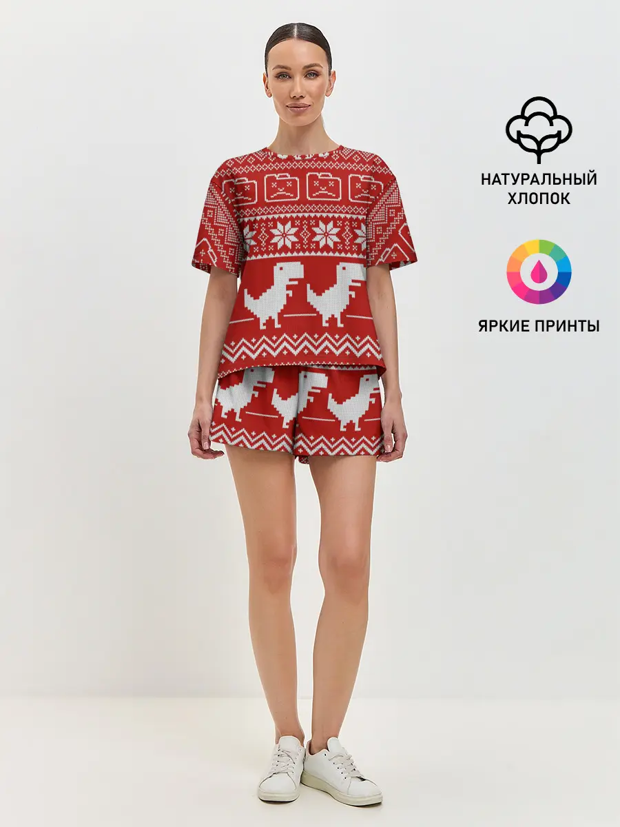 Женская пижама с шортами / Новогодний гугл