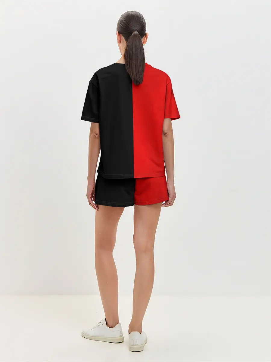 Женская пижама с шортами / Smail Black and red