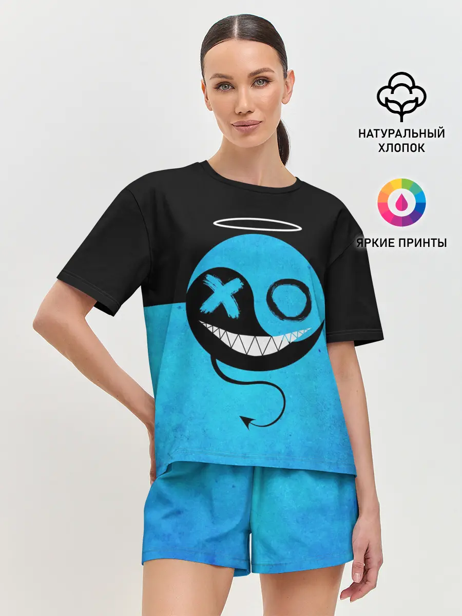 Женская пижама с шортами / Smail Blue