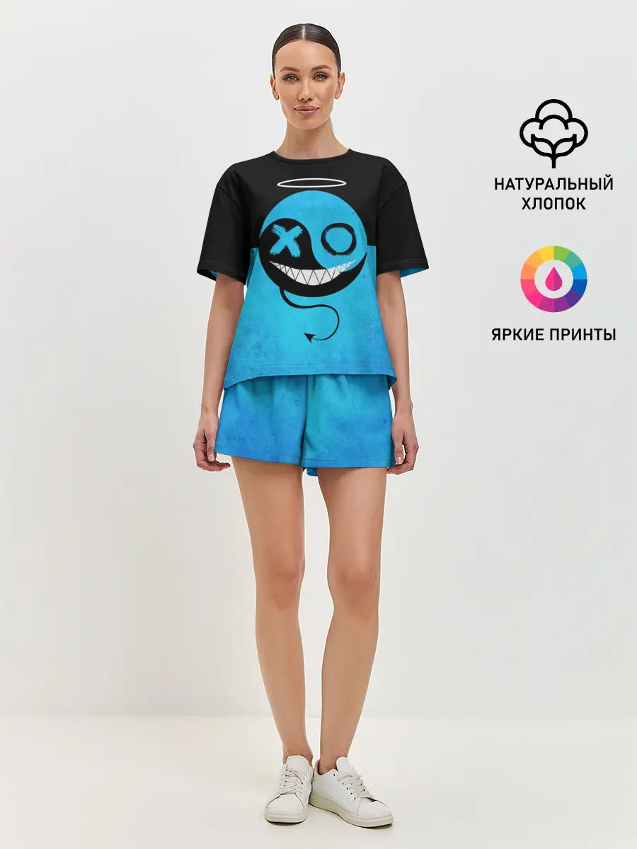 Женская пижама с шортами / Smail Blue