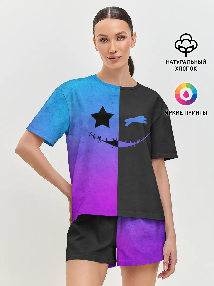 Женская пижама с шортами / Gradient emoji
