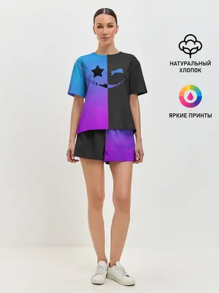 Женская пижама с шортами / Gradient emoji