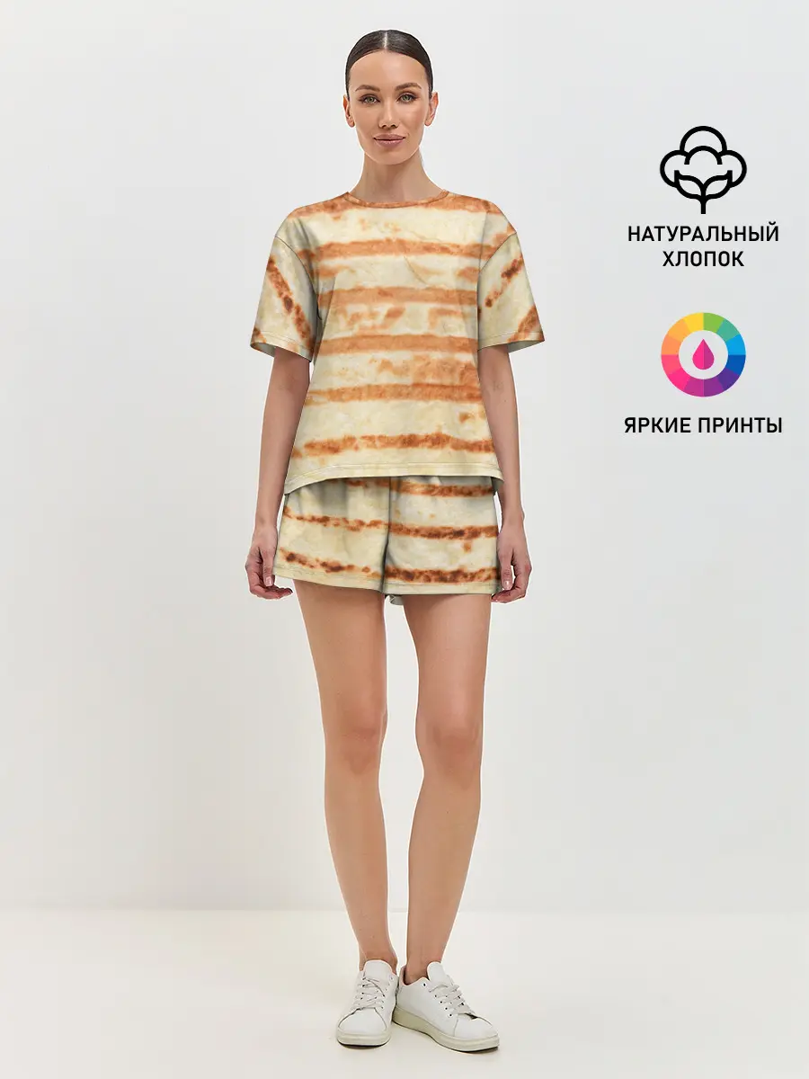 Женская пижама с шортами / ЛАВАШ | ТОНКИЙ ПЛОСКИЙ ХЛЕБ