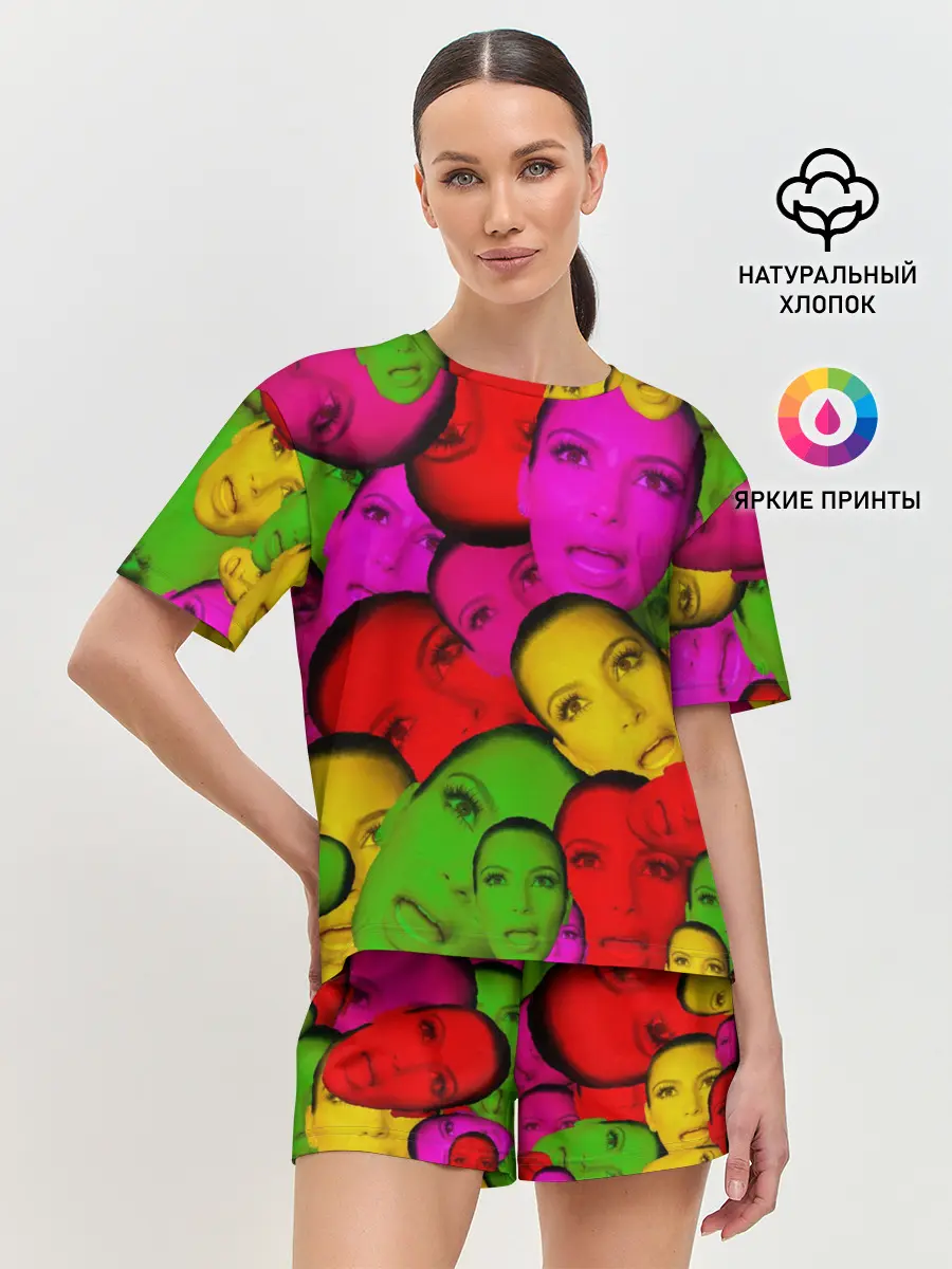 Женская пижама с шортами / Crazy Kim Kardashian
