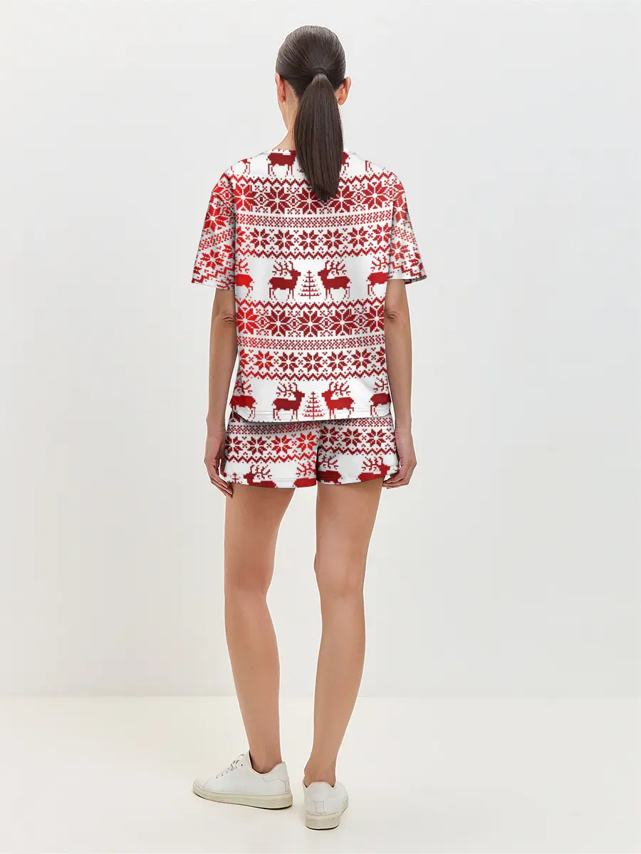 Женская пижама с шортами / Зимний лес