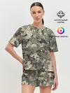 Женская пижама с шортами / Эмодзи камуфляж