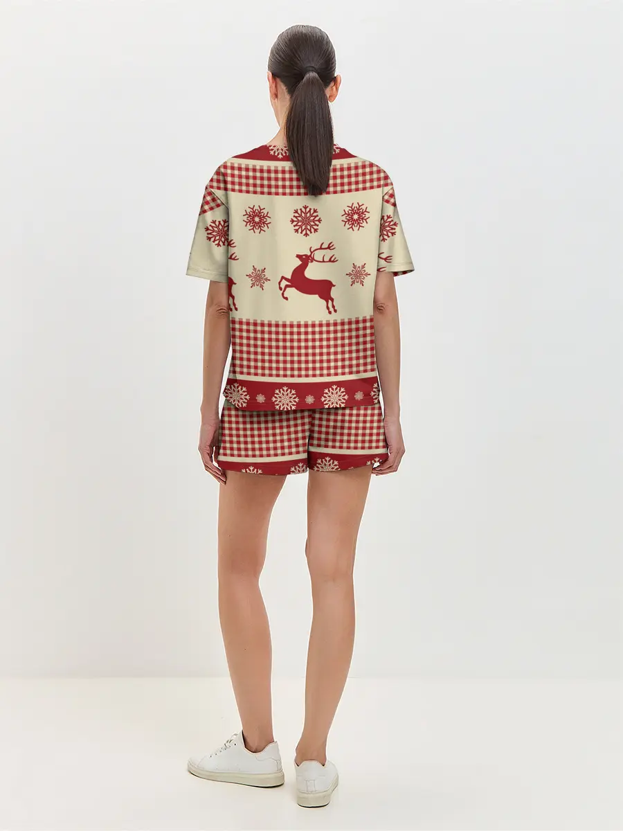 Женская пижама с шортами / Олени