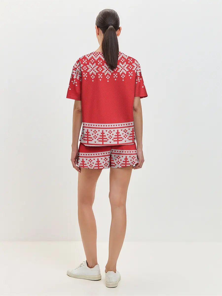 Женская пижама с шортами / Зимний лес