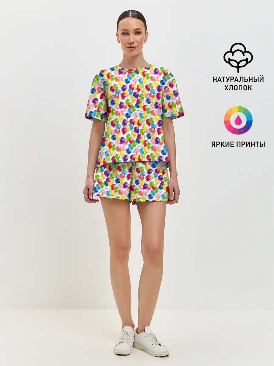 Женская пижама с шортами / Воздушные Шары