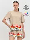 Женская пижама с шортами / Черепа в Огне