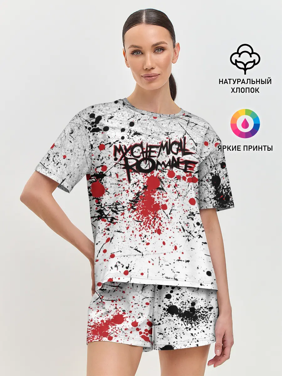 Женская пижама с шортами / Кемикал Романс Рок Группа Лого