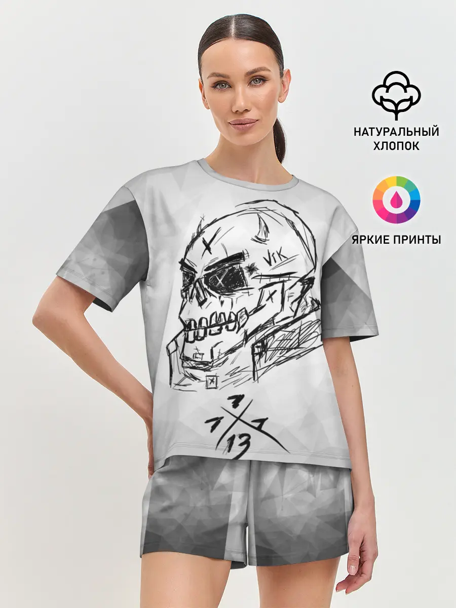Женская пижама с шортами / SKULL BY VIK CANEMIRA