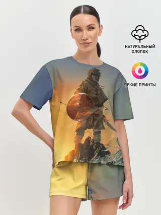 Женская пижама с шортами / Винланд стоит на скале сага