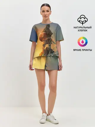 Женская пижама с шортами / Винланд стоит на скале сага