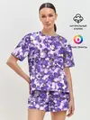 Женская пижама с шортами / Анютины глазки узор
