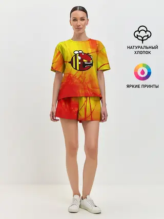 Женская пижама с шортами / Geometry Dash | Red Demon