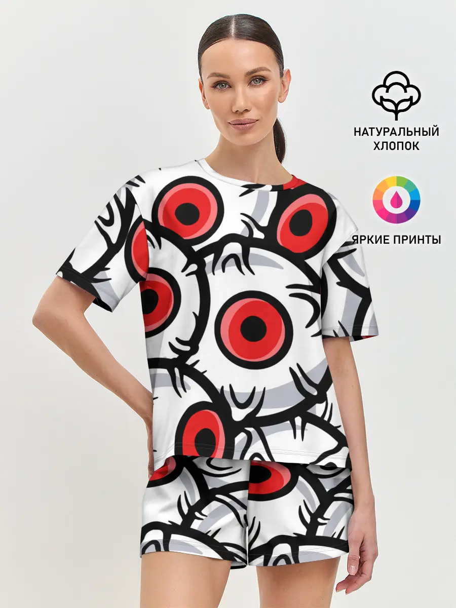 Женская пижама с шортами / ГЛАЗА ЗЛОДЕЯ | RED EYES