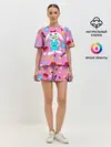 Женская пижама с шортами / кролик и косметика
