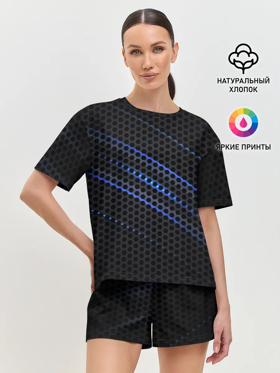 Женская пижама с шортами / СТАЛЬНАЯ СЕТКА НЕОН | STEEL MESH NEON